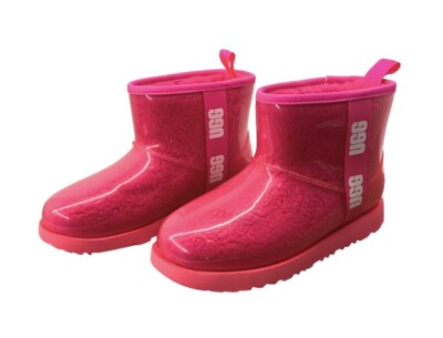 UGG Classic Clear Mini Boot Waterproof Pink Hibiscus Women's (Kid s Size 6)