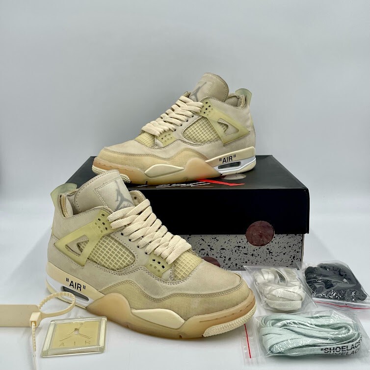 公式正規品!★ Jordan 4 Retro Off-White Sail (W) Air 4 Retro Women's x Off-White - Sail/Sail – Feature