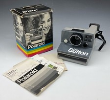 Vintage Polaroid The Button Land Camera w/ Original Box Strap  Paperwork Nice