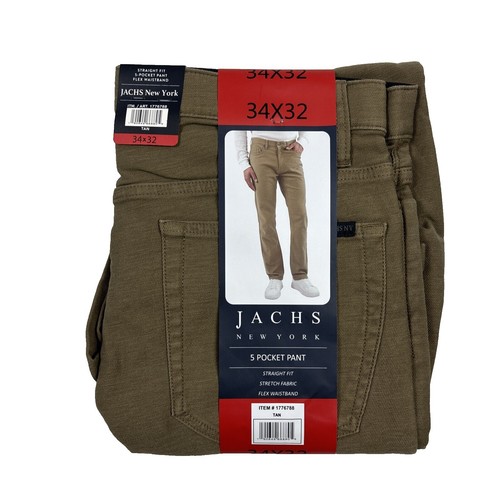 Jachs New York Men's Straight Stretch 5 Pocket Twill Pant 34 X 30