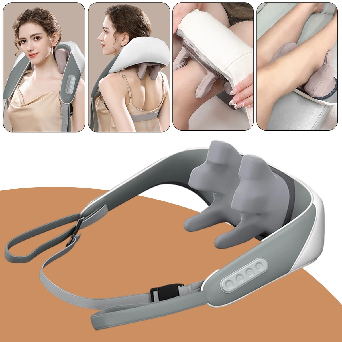 Neck & Back Massager with Heat Deep 5D Kneading Massage For Shoulder Pain  Relief