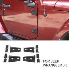 Matt Black Exterior Door Hinge Cover Trim Cap for Jeep Wrangler JK 2007-18 2Door