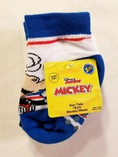 Disney Jr Mickey Mouse Donald Ankle Socks With Safety Toes 5 Pairs Size 18-24m