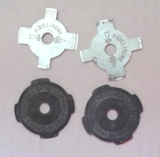 2 Webster-Chicago+ 2 Fidelitone Aluminum 45 RPM 7" Record  Metal Adapter Insert