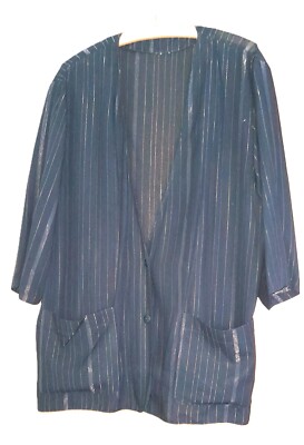 Damen leichte Blaser  mit 3/4 Ärmeln, schwarz, Gr.42,  Georgette mit Ziernähte