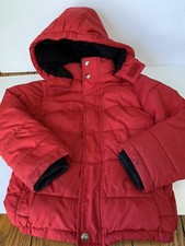 NAUTICA Boy's Size XL 7, Red Winter Hooded Jacket Full Zip Front Multi Pocket