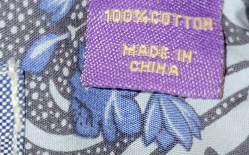 Tallia Mens Sz L (16 1/2) Blue Paisley Floral Retro Dress Button Down Shirt FLAW - Picture 4 of 5
