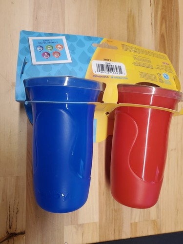 Nuby No-Spill Smart Edge 360° Cup with Flo Easy Silicone Rim - 2pk - 10oz - 12m+ - Picture 2 of 2