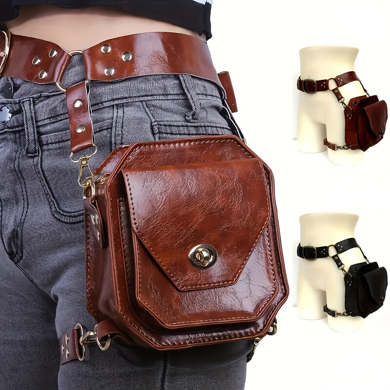 Cartera Retro Ciclismo Mujer Medieval Caballero Bolso Marrón Cartera Muslo Cadera Cartera