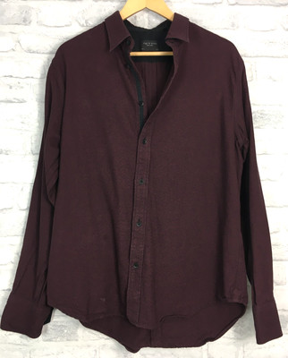Rag n Bone New York Hemd Burgund Baumwolle Gr. L (SR159F6)
