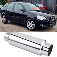 For VW Polo 6N 9N 1994-2009 3" In/Out 12" Exhaust Resonator Muffler Deep Tone UK