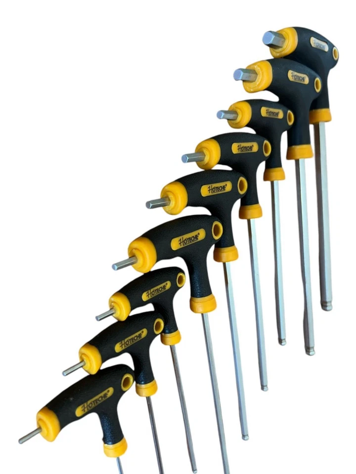 Set Chiavi A T Esagonali Lunghe Forate 9Pz Chiave A Brugola Impugnatura T 261608 - Immagine 3 di 3