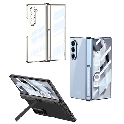 Luxury Plating Clear Case w/ Screen Protector+Stand Fr Samsung Galaxy Z Fold 7 6