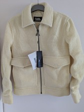 Karl Lagerfeld Wool Jacket In Ivory Size 38