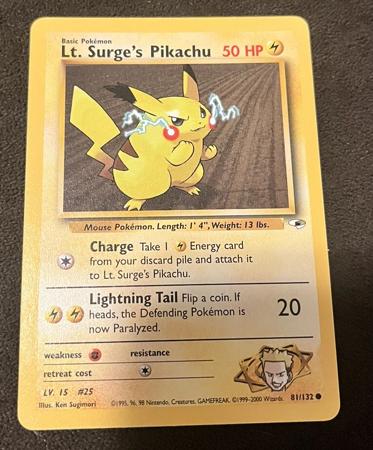 Lt. Surge's Pikachu - Gym Heroes #81 Price & Value ($7.87) | PokeScope