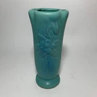 Vintage Van Briggle Pottery  8" Ming Blue Columbine Flower Vase