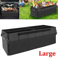 XXL Car Leather Trunk Organizer SUV Trunk Cargo Fold Up Bag Box Large Caddy Bin