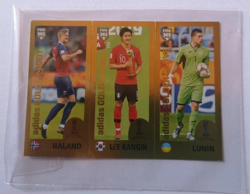 PANINI FIFA 365 2020 nu 421 HAALAND-LEE-LUNIN VERY RARE PINK BACKSIDE MINT !!!