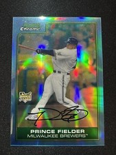 2013 Prince Fielder Sapphire Bowman Platinum Chrome Reprint Brewers RC