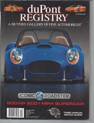 Du Pont Registry Magazine October 2009 AC Cobra GT Roadster Gallery of Fine Auto