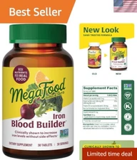 30 Vegan Iron Tablets - Natural Blood Builder with Vitamin C & B12 Boost
