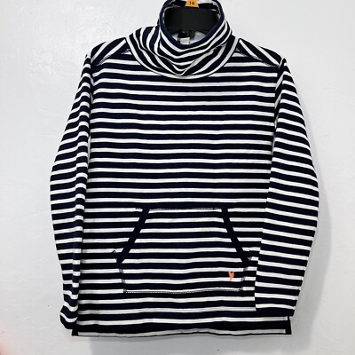J. Crew Girls Crewcuts Navy Stripe Tunic Funnelneck Tunnic Sweatshirt Sz M