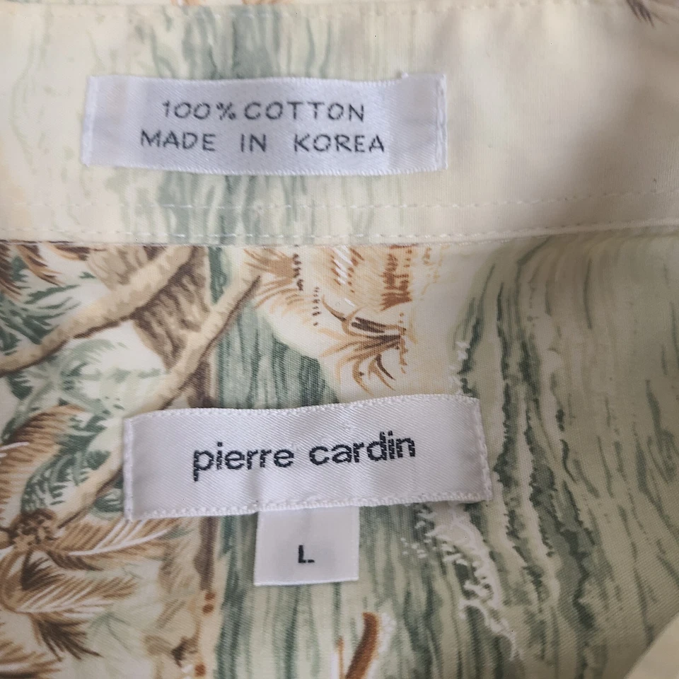 Pierre Cardin Men's Hawaiian Shirt Button Up Size Large - Image 3 of 4