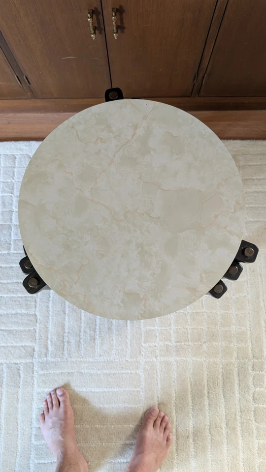 Juego de 3 Mesas Redondas MCM Formica Modernas Mediados de Siglo 15" ALTO (17.5") Foto 4 de 4