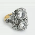 Antique Art Deco Style Lab Crated Diamond Edwardian Engagement 14K Gold FN Rings