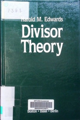 Divisor theory Harold M. Edwards. Edwards, Harold M.: