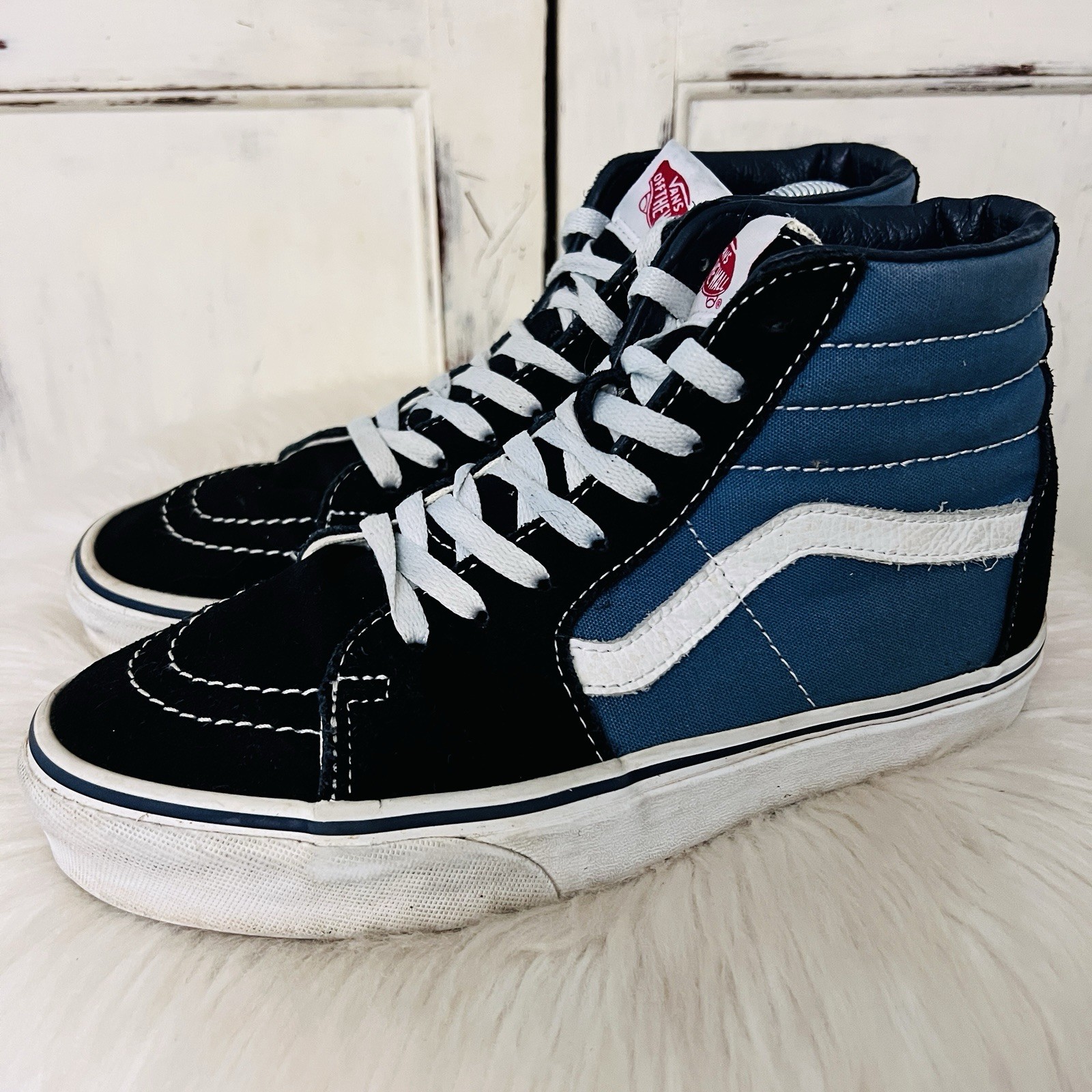 SAOLA Vans OG Sk8 Hi Sneakers alte da skate nere e blu Uomo 6 5 Donna 8