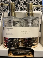 3pc Luxe Coordinate Bath Bundle Set 2 Soap Pumps And 1 Soap Dish - Threshold New