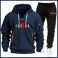 Men's autumn and winter fashion trend sportswear and sports pants set, casual