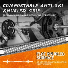 55" Straight Barbell, 1" Standard Weight Lifting Bar for Gym and Home Use