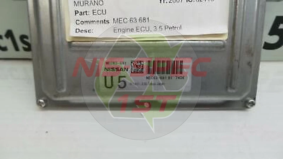 Nissan Murano Estate 2007 ecu (motor) Mec 63 681 Mec63681 Foto 2 de 3