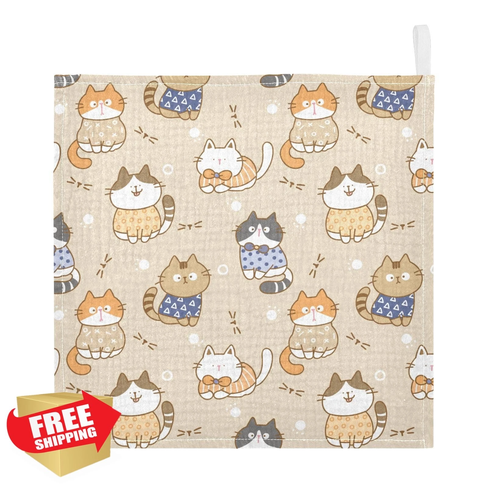 vvfelixl Muslin Washcloths Cats 3 pack