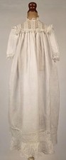 VICTORIAN CHILD S LONG COTTON DRESS W BEAUTIFUL LACE INSERTION EMBROIDERY