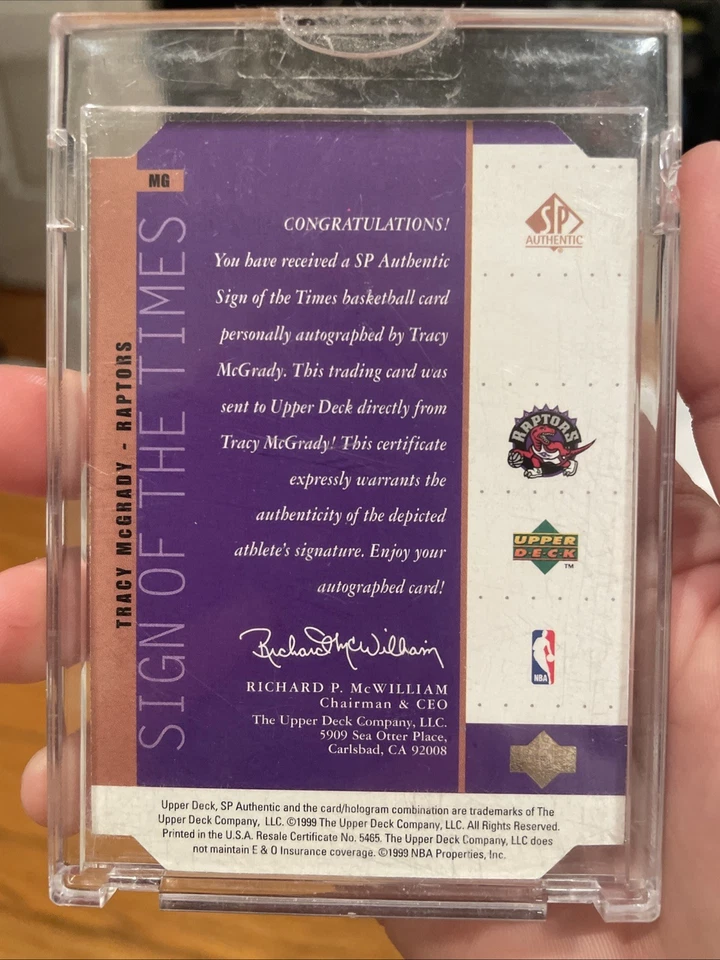 1998-99 SP Authentic - Sign of the Times Bronze #MG Tracy McGrady Auto Die Cut - Image 2 of 4