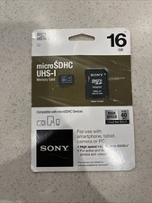 SONY 16gb Micro SDHC UHS-I Memory Card SD Adapter New Sealed