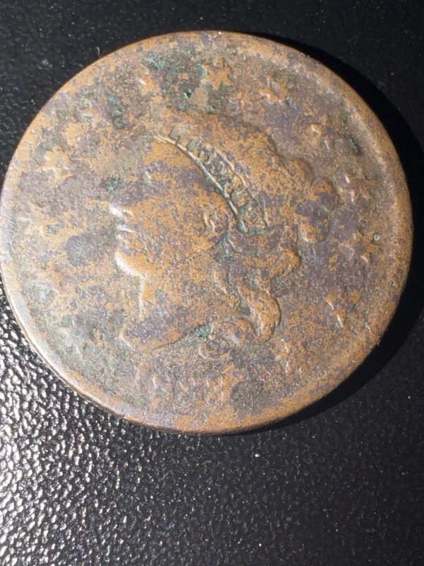 1833 Large Cent G/AG