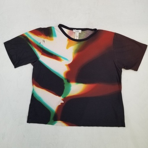 COS Multicolor Abstract Print T-Shirt Women's Size Small Short Sleeve Crew Neck