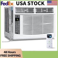 6000Btu Window-Mounted Air Conditioner AC Unit with 3 Fan Speeds Quiet Oper