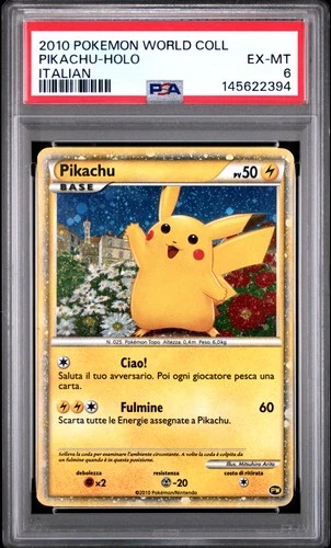 2010 POKEMON WORLD COLLECTION ITALIAN PIKACHU-HOLO PSA 6