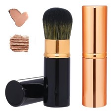 Retractable Blusher Brush 2 Pack Black  Champagne Gold Kabuki Bronzer Face