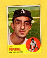 1963 Topps Joe Pepitone #183 New York Yankees GOOD FREE SHIPPING