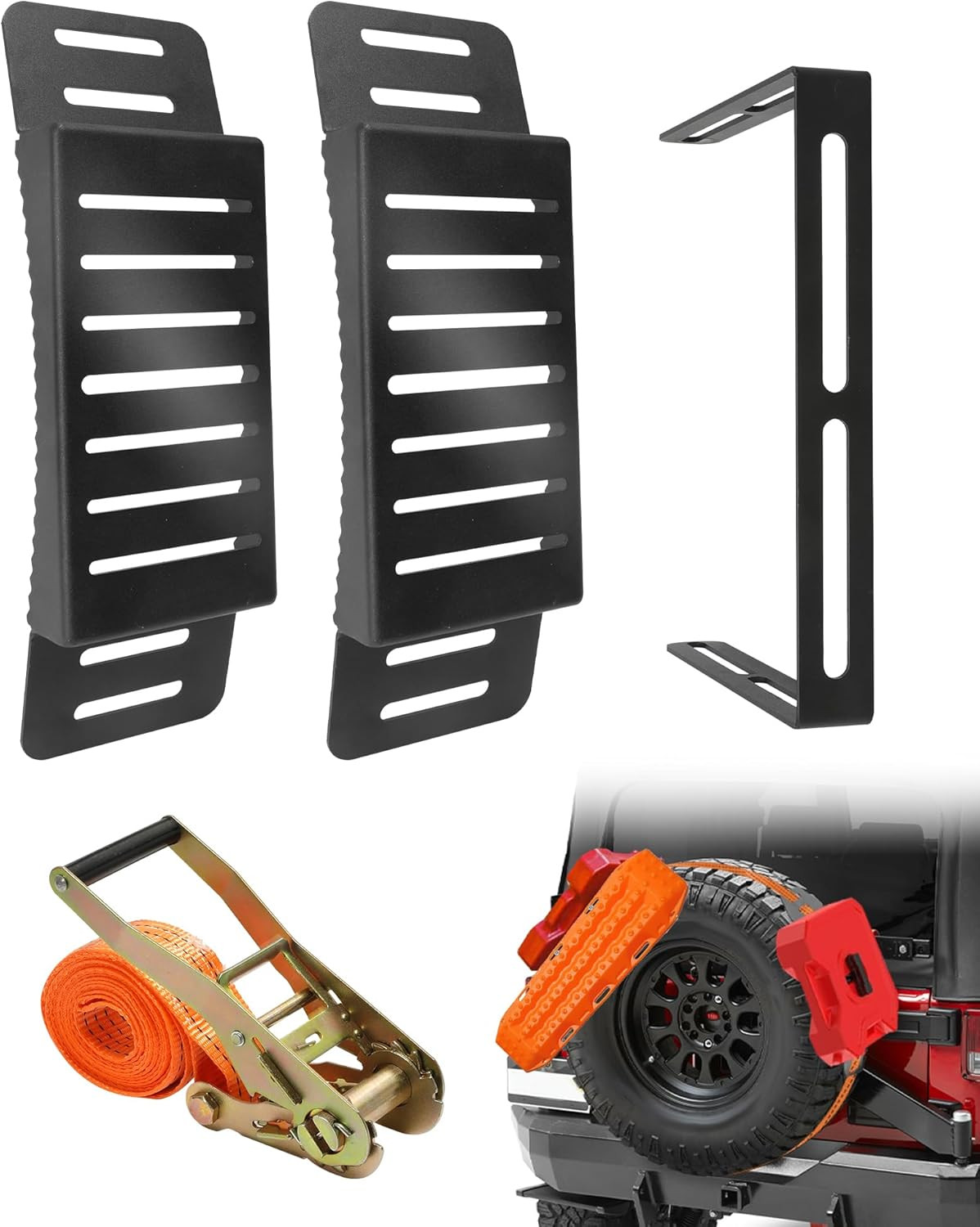Universal Quick Release Spare Tire Mount with Ratchet Strap 