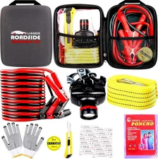 Car Roadside Emergency Kit,Car Safety Roadside Assistance Kit Jumper Cables