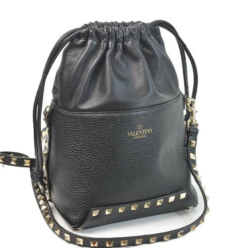 Valentino Garavani Rockstud Shoulder Crossbody Bag Black Leather