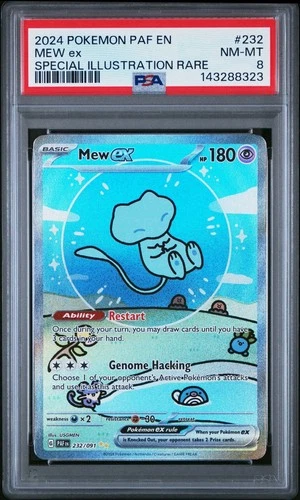 2024 POKEMON PAF EN-PALDEAN FATES #232 MEW EX SPECIAL ILLUSTRATION RARE PSA 8