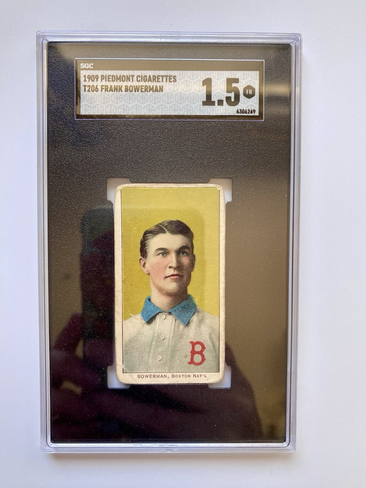 1909-11 T206 Frank Bowerman Boston SGC 1.5 Piedmont Back Tobacco Card
